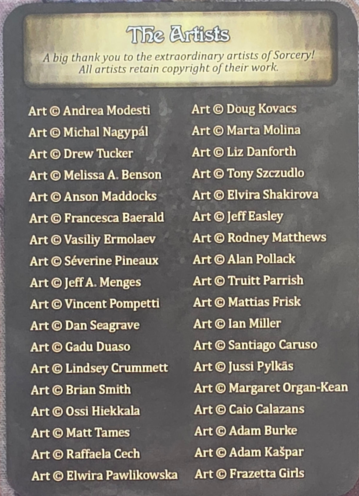 The Artists (Box Topper) - Alpha - Near Mint Promo