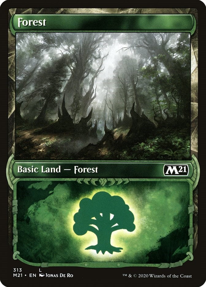 Forest (Showcase) - Core Set 2021 - Land #313 - Near Mint Foil