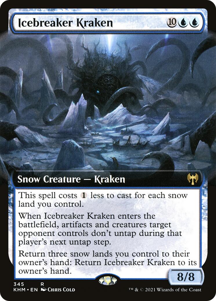 Icebreaker Kraken (Extended Art) - Kaldheim - Rare #345 - Near Mint Foil