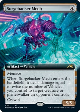 Surgehacker Mech (Extended Art) - Kamigawa: Neon Dynasty - Rare #500 - Near Mint Foil