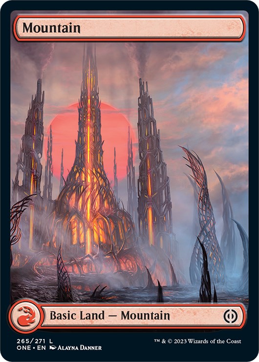 Mountain (265) - Full Art - Phyrexia: All Will Be One - Land #265 - Near Mint Foil