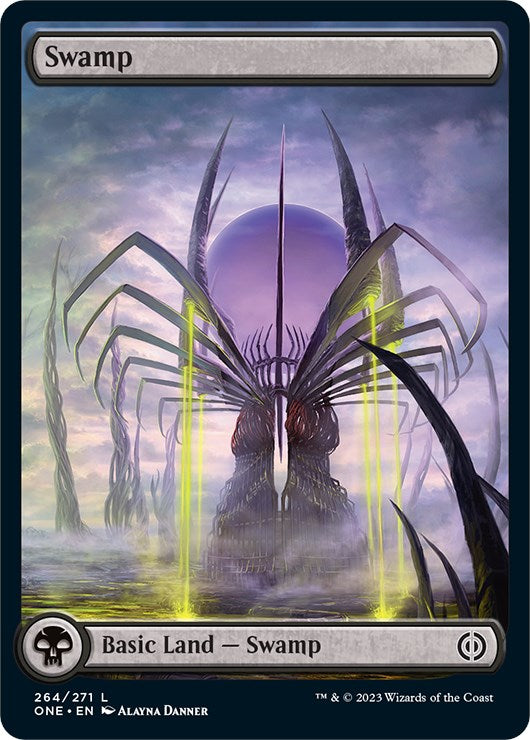 Swamp (264) - Full Art - Phyrexia: All Will Be One - Land #264 - Near Mint Foil
