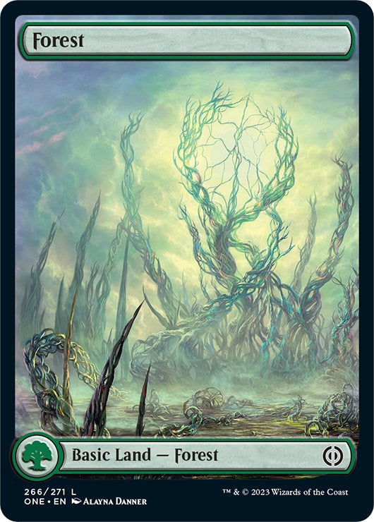 Forest (266) - Full Art - Phyrexia: All Will Be One - Land #266 - Near Mint Foil