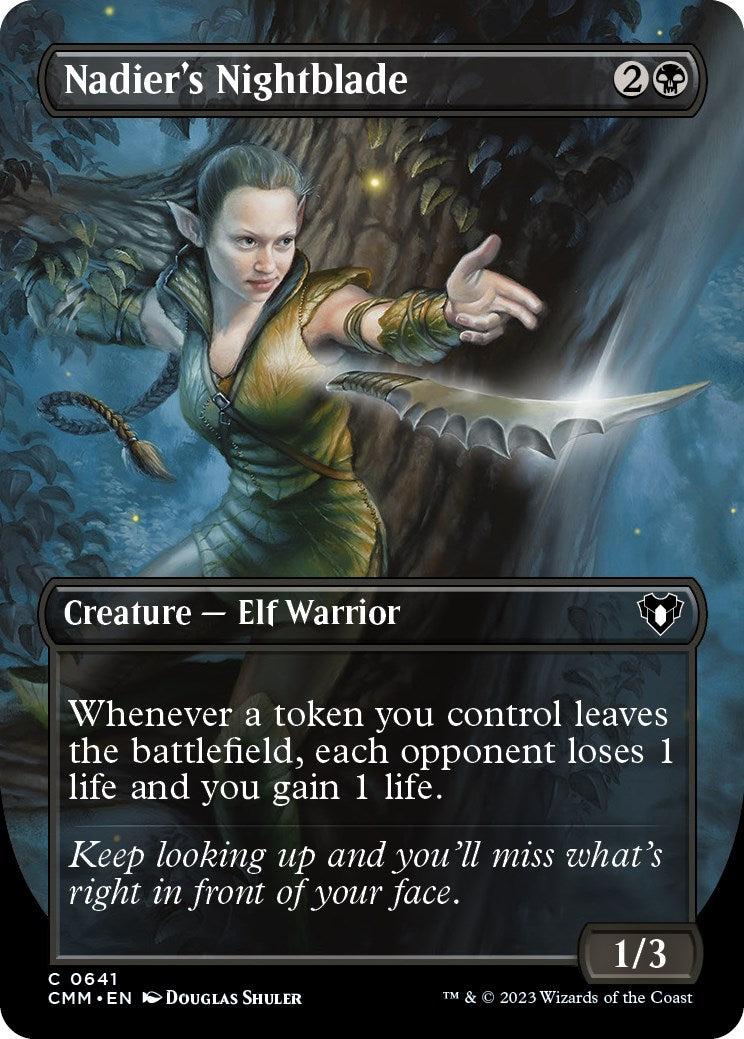 Nadier's Nightblade (Borderless) - Commander Masters - Common #641 - Near Mint Foil