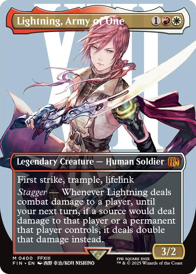 Lightning, Army of One (0400) (Borderless) - FINAL FANTASY - Mythic #400 - Near Mint Normal