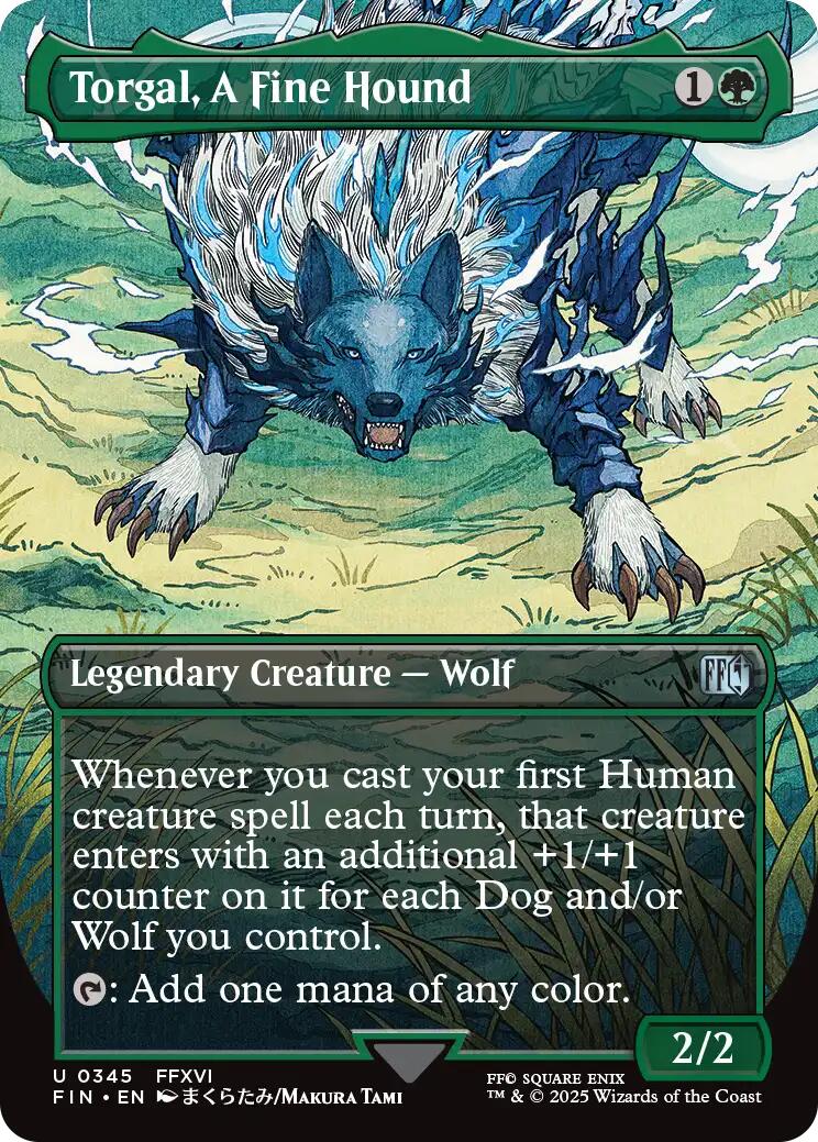 Torgal, A Fine Hound (Borderless) - FINAL FANTASY - Uncommon #345 - Near Mint Foil
