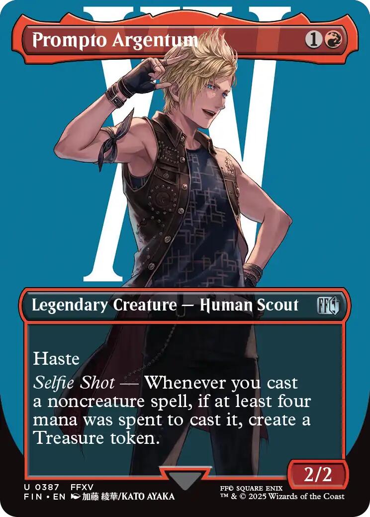 Prompto Argentum (Borderless) - FINAL FANTASY - Uncommon #387 - Near Mint Foil
