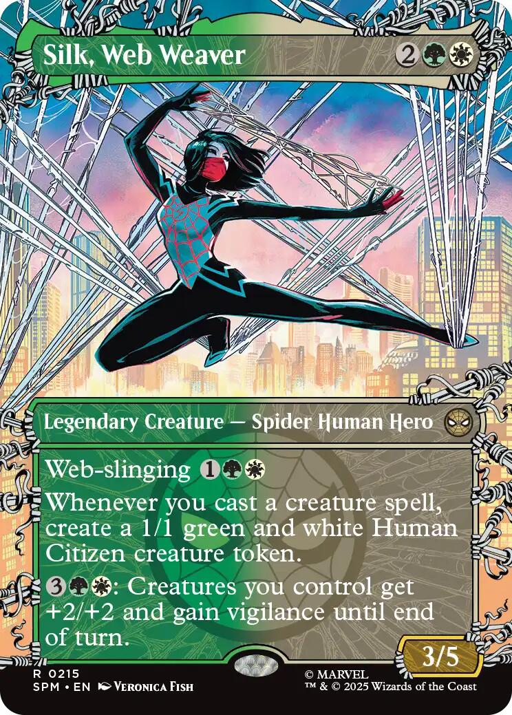 Silk, Web Weaver (Borderless) - Marvel's Spider-Man - Rare #215 - Near Mint Normal