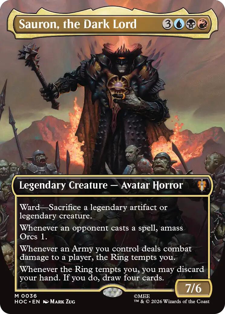 Sauron, the Dark Lord (Borderless) - The Hobbit: Eternal-Legal - Mythic #36 - Near Mint Foil