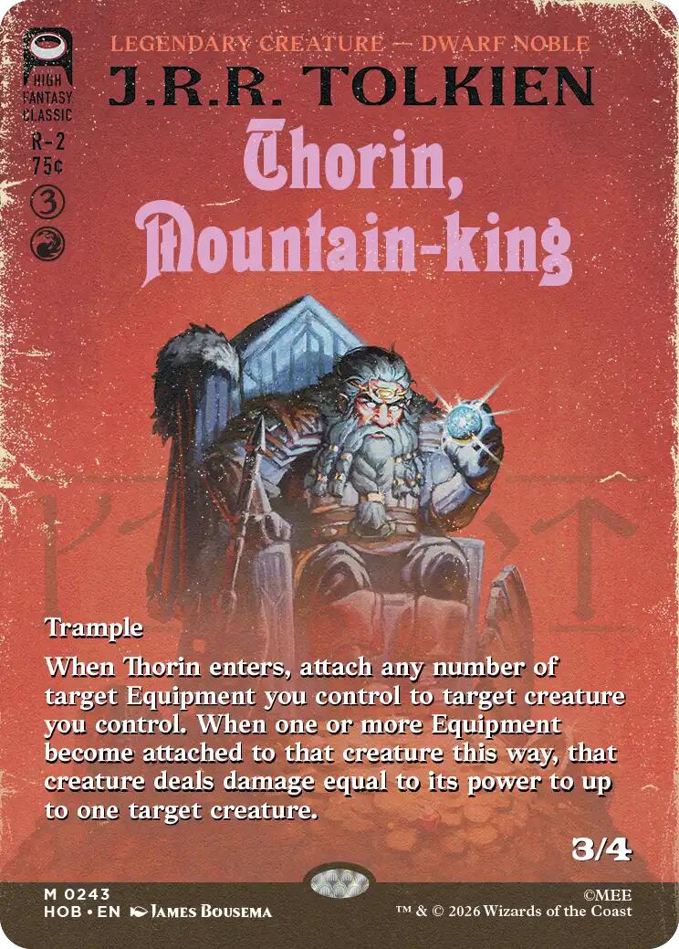 Thorin, Mountain-king (Borderless) - The Hobbit - Mythic #243 - Near Mint Normal