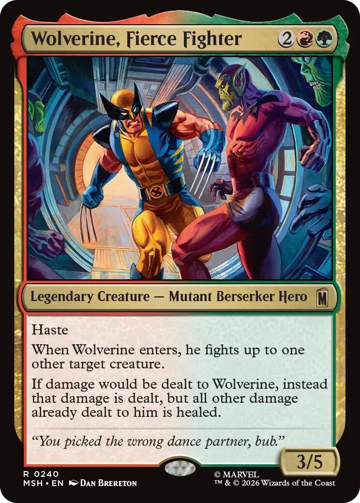 Wolverine, Fierce Fighter - Marvel Super Heroes - Rare #240 - Near Mint Normal