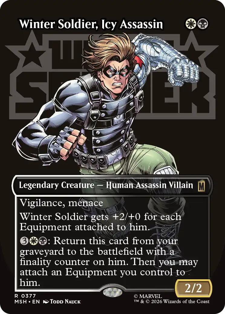 Winter Soldier, Icy Assassin (Borderless) - Marvel Super Heroes - Rare #377 - Near Mint Normal