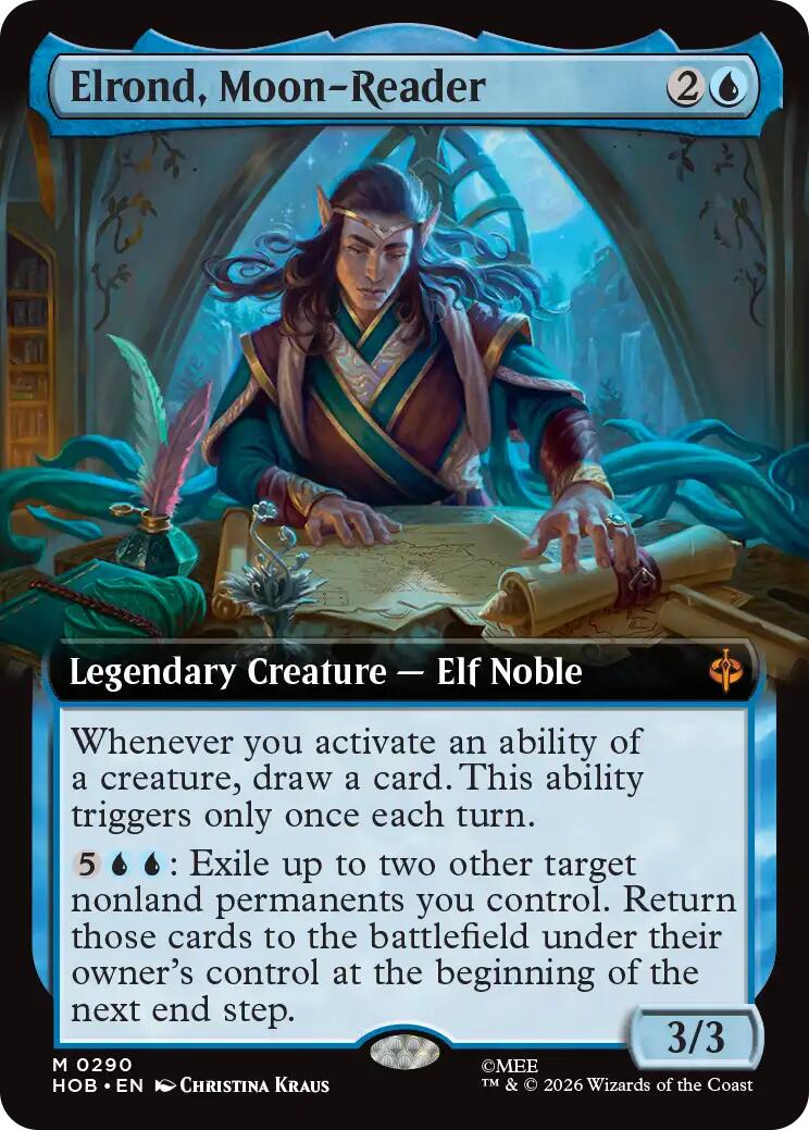 Elrond, Moon-Reader (Extended Art) - The Hobbit - Mythic #290 - Near Mint Foil