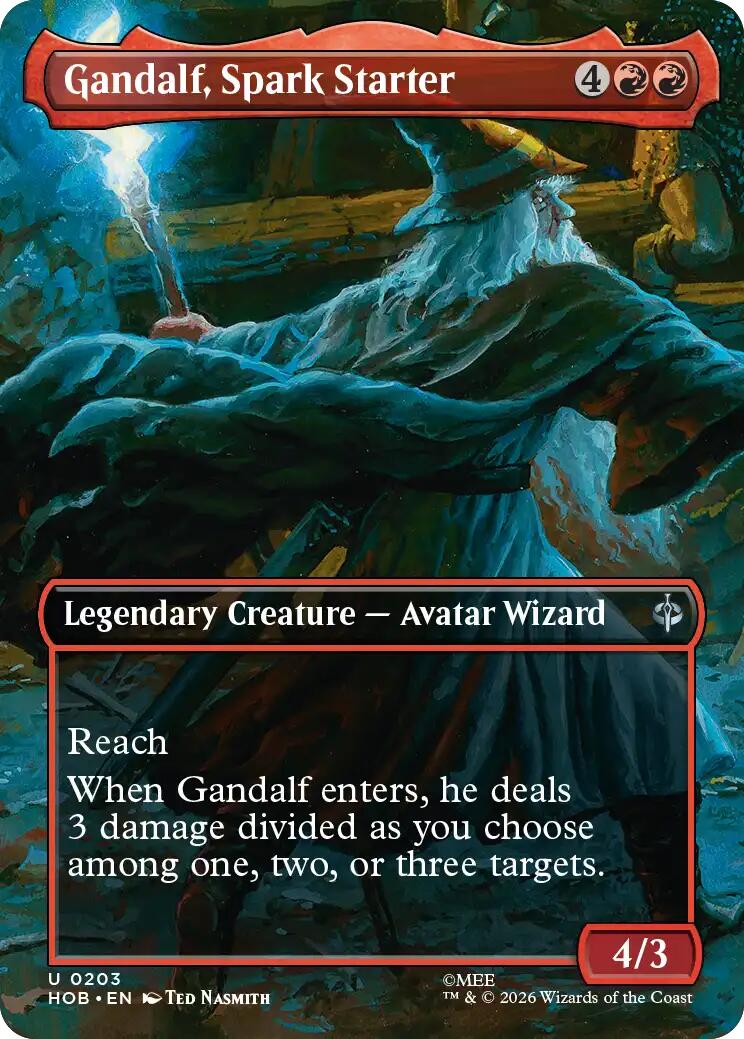 Gandalf, Spark Starter (Borderless) - The Hobbit - Uncommon #203 - Near Mint Normal