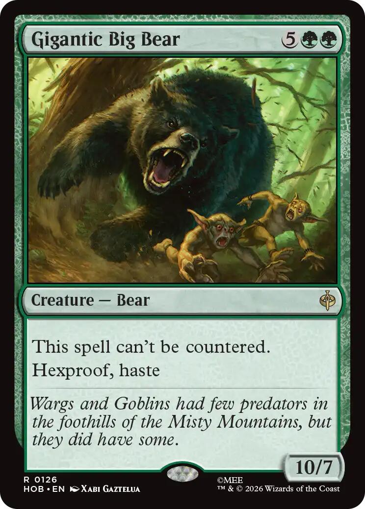 Gigantic Big Bear - The Hobbit - Rare #126 - Near Mint Foil