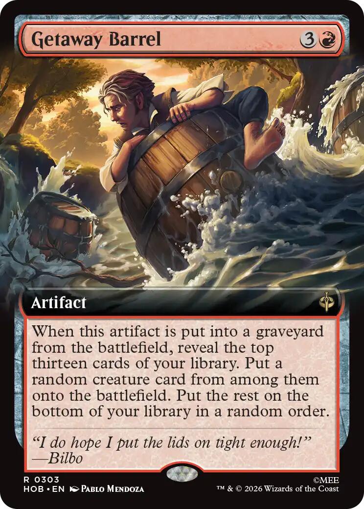 Getaway Barrel (Extended Art) - The Hobbit - Rare #303 - Near Mint Normal