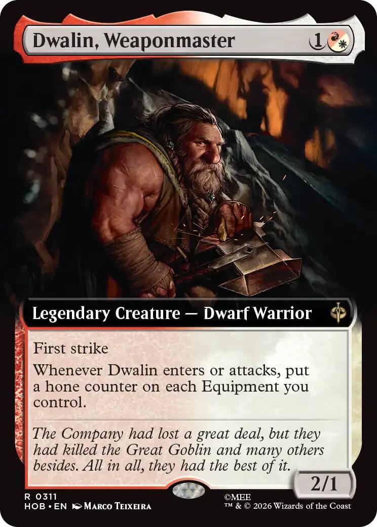 Dwalin, Weaponmaster (Extended Art) - The Hobbit - Rare #311 - Near Mint Foil