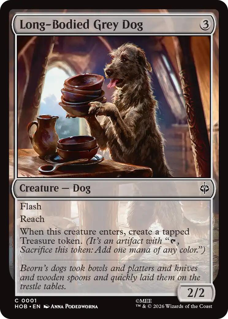 Long-Bodied Grey Dog - The Hobbit - Common #1 - Near Mint Normal